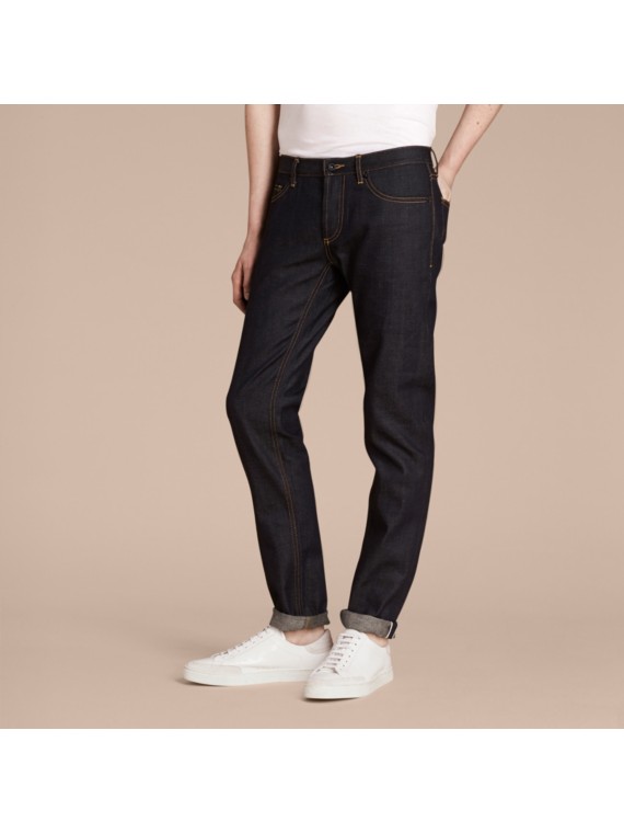 Skinny Fit Indigo Selvedge Jeans Burberry