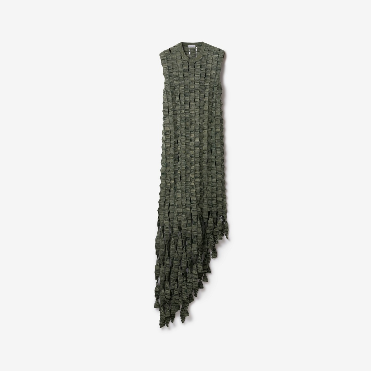 Burberry Crocheted Silk-blend Midi Dress In Oat/ivy