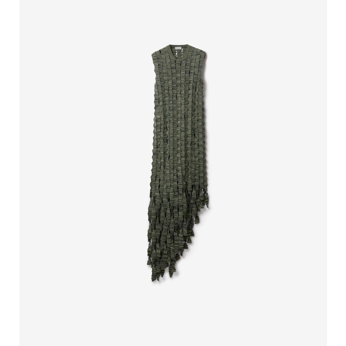 Shop Burberry Crochet Silk Blend Dress In Oat/ivy