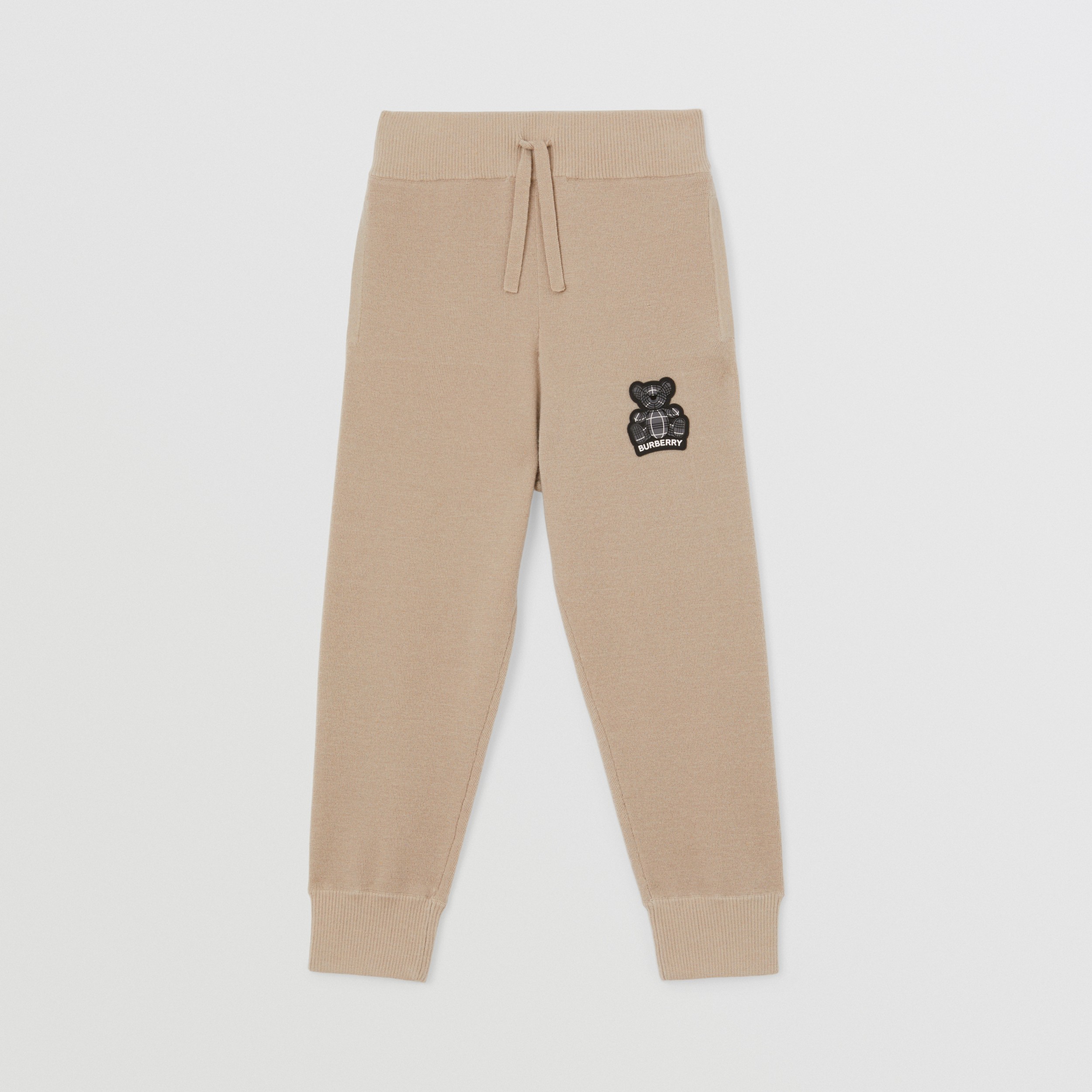 Thomas 泰迪熊贴花羊绒慢跑裤 (柔黄褐色) - 儿童 | Burberry® 博柏利官网 - 1