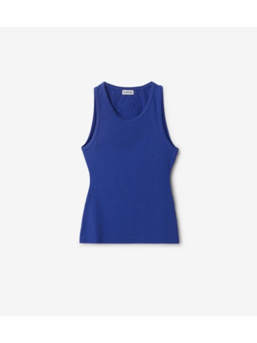 Burberry Women's Ribbed Stretch-cotton Sleeveless Vest In Knight