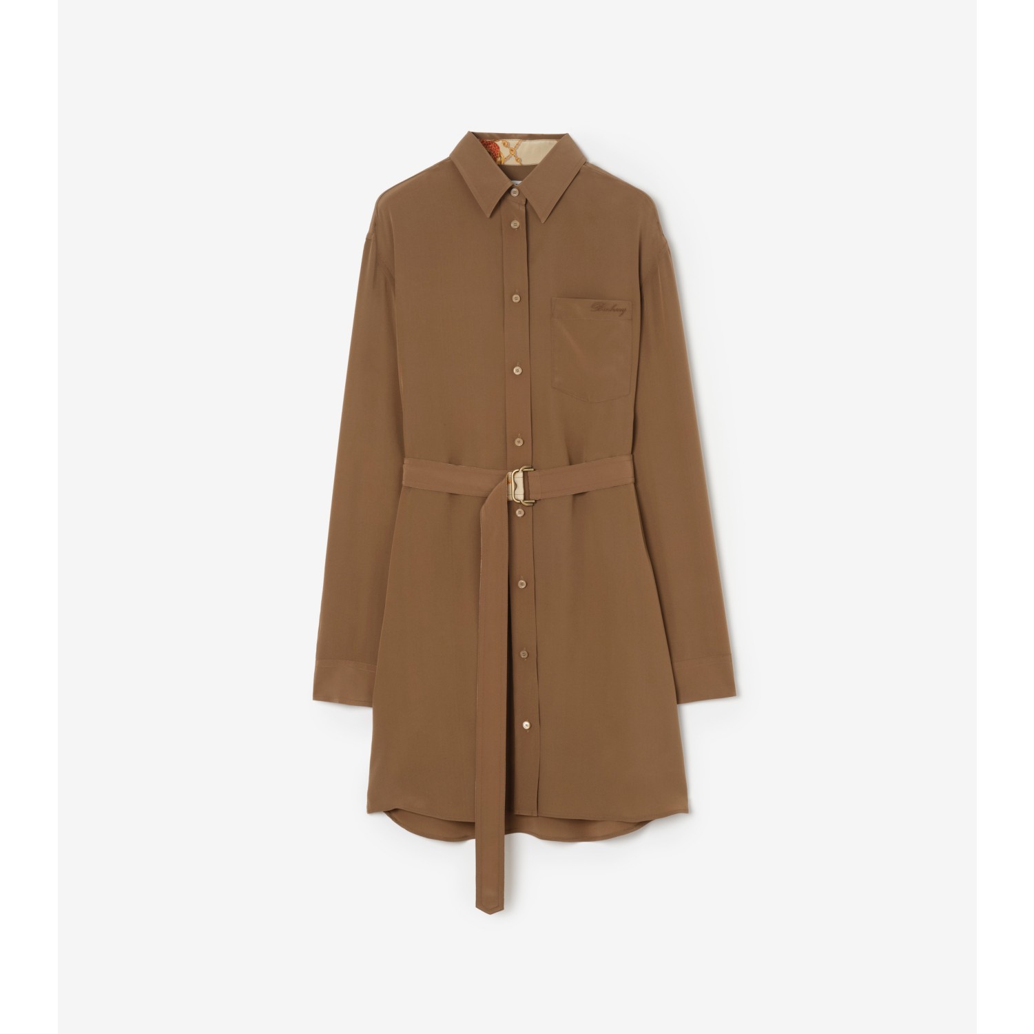 Silk Crepe de Chine Shirt Dress