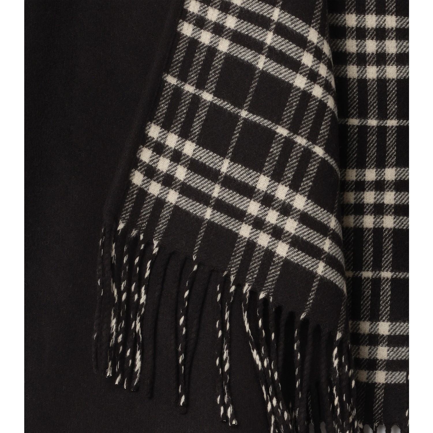 Reversible Check Wool Cape