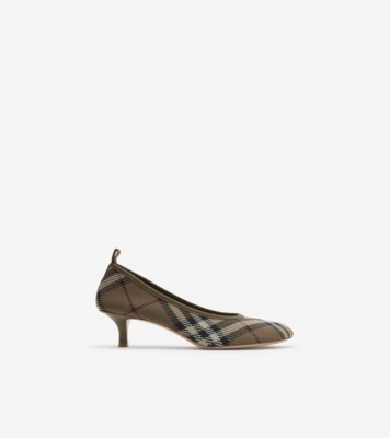 Check Knit Baby Low Pumps in Brush - Women | Burberry® Official