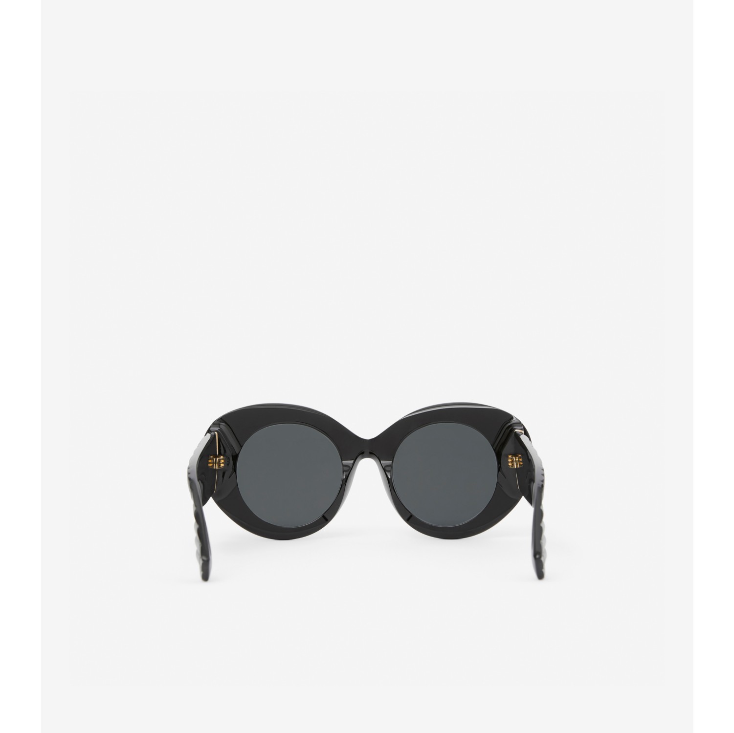 Monogram Motif Oversized Round Frame Lola Sunglasses in Black/black - Women  | Burberry® Official