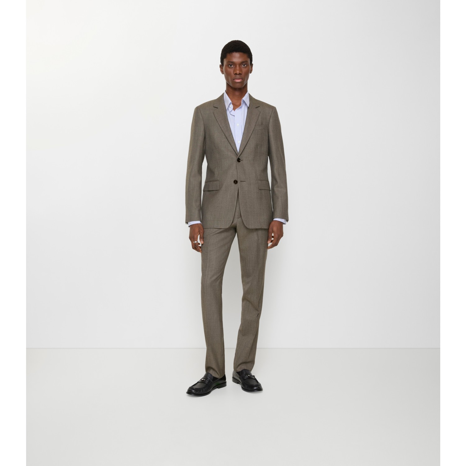 Sharkskin Wool Tailored Trousers