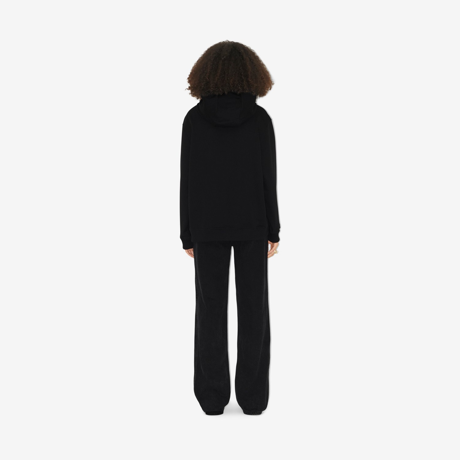 Hoodie oversize en coton avec foulard (Noir) - Femme | Site officiel Burberry®