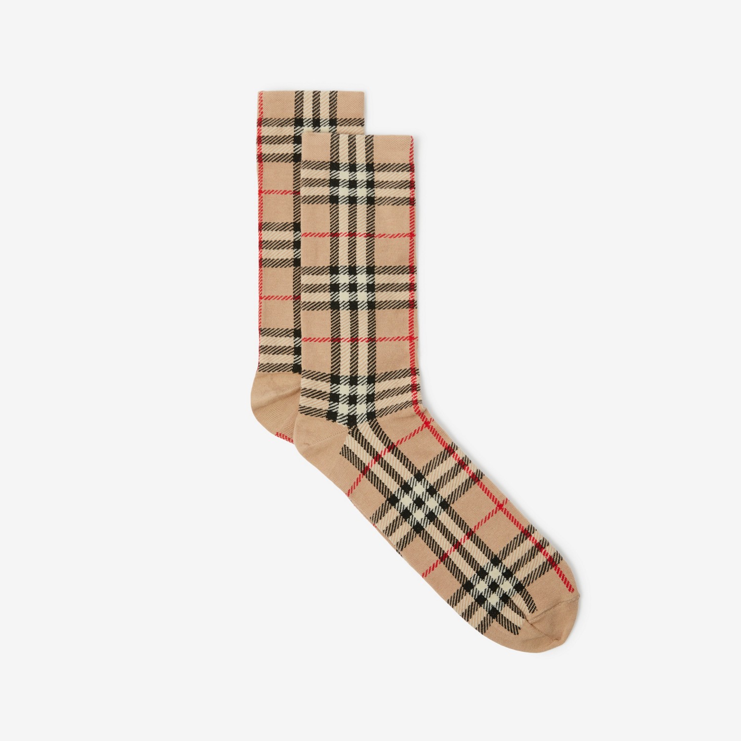Socken aus Baumwolle und Kaschmir mit Vintage Check-Muster (Vintage-beige) | Burberry®