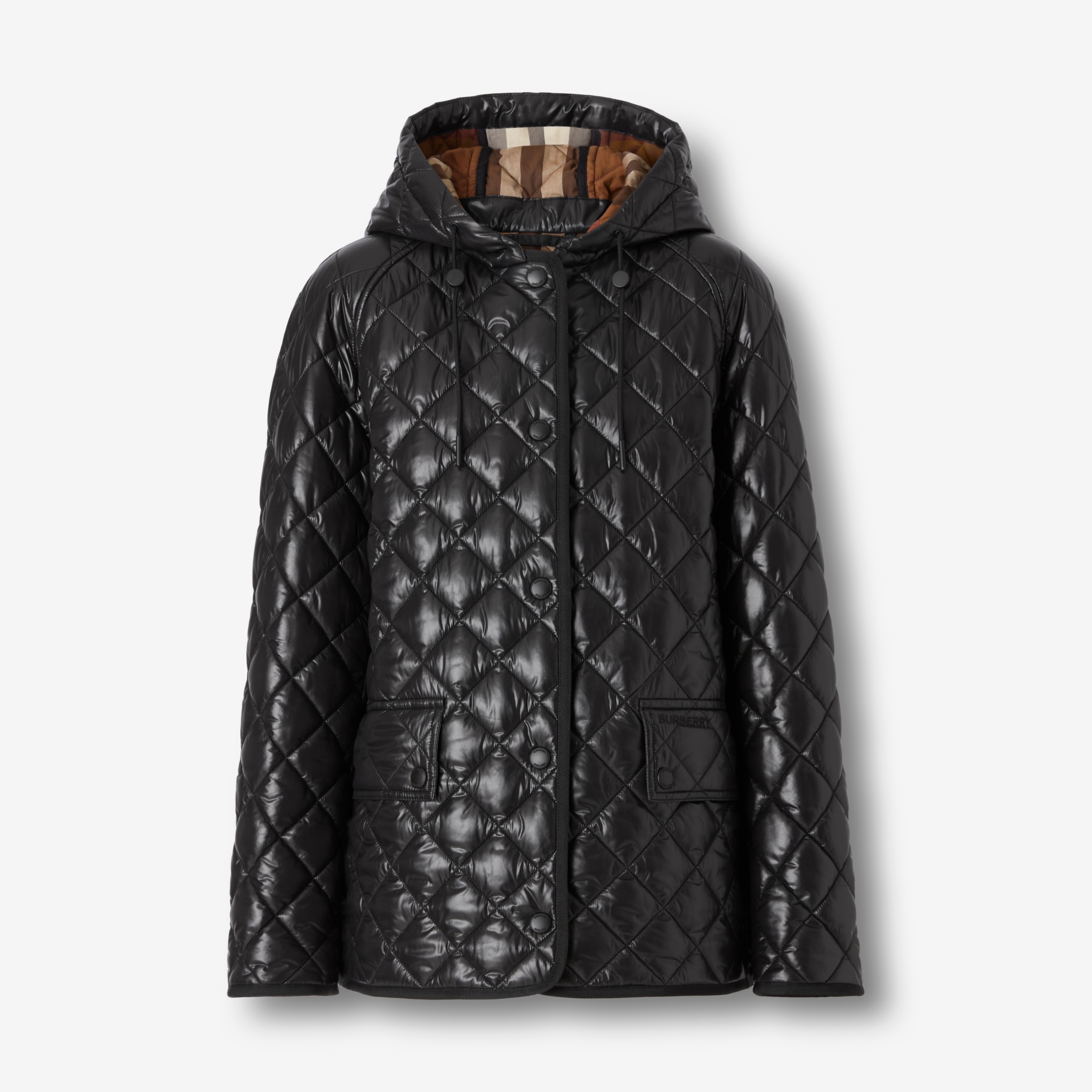 Diamond Quilted Thermoregulated Hooded Jacket in Black - Women | Burberry® Official - 1