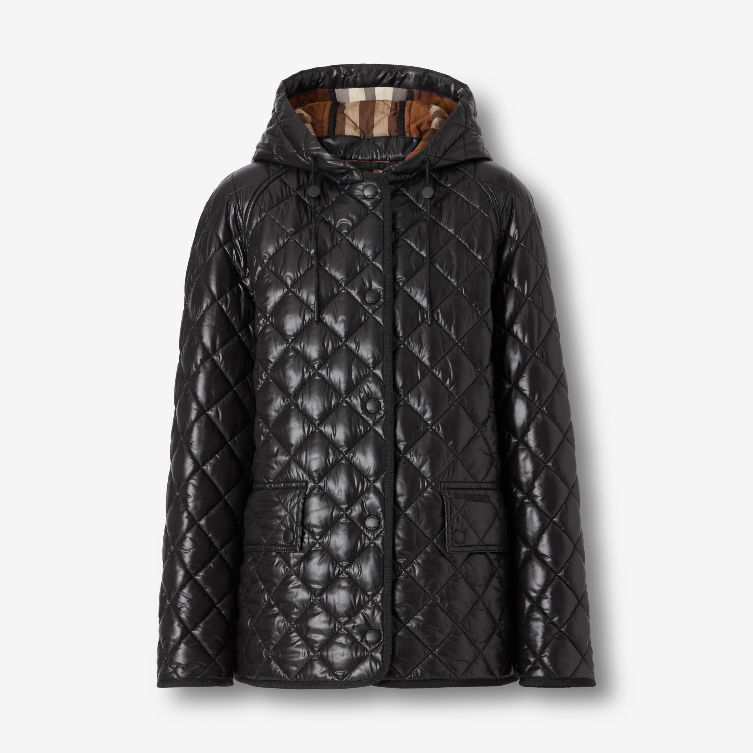 Diamond Quilted Thermoregulated Hooded Jacket in Black - Women | Burberry®  Official