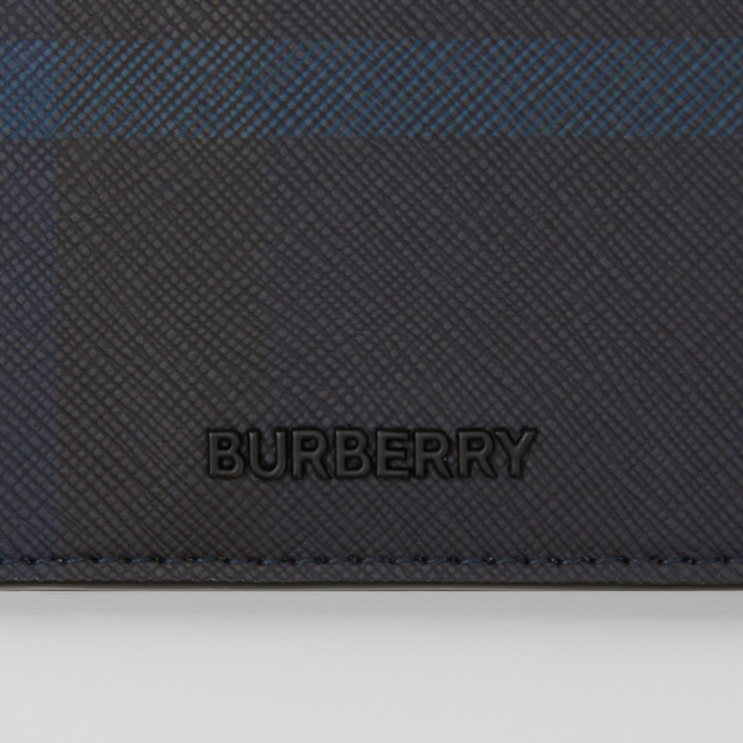 Exaggerated Check Bifold Coin Wallet in Dark Charcoal Blue - Men | Burberry® Official - 2