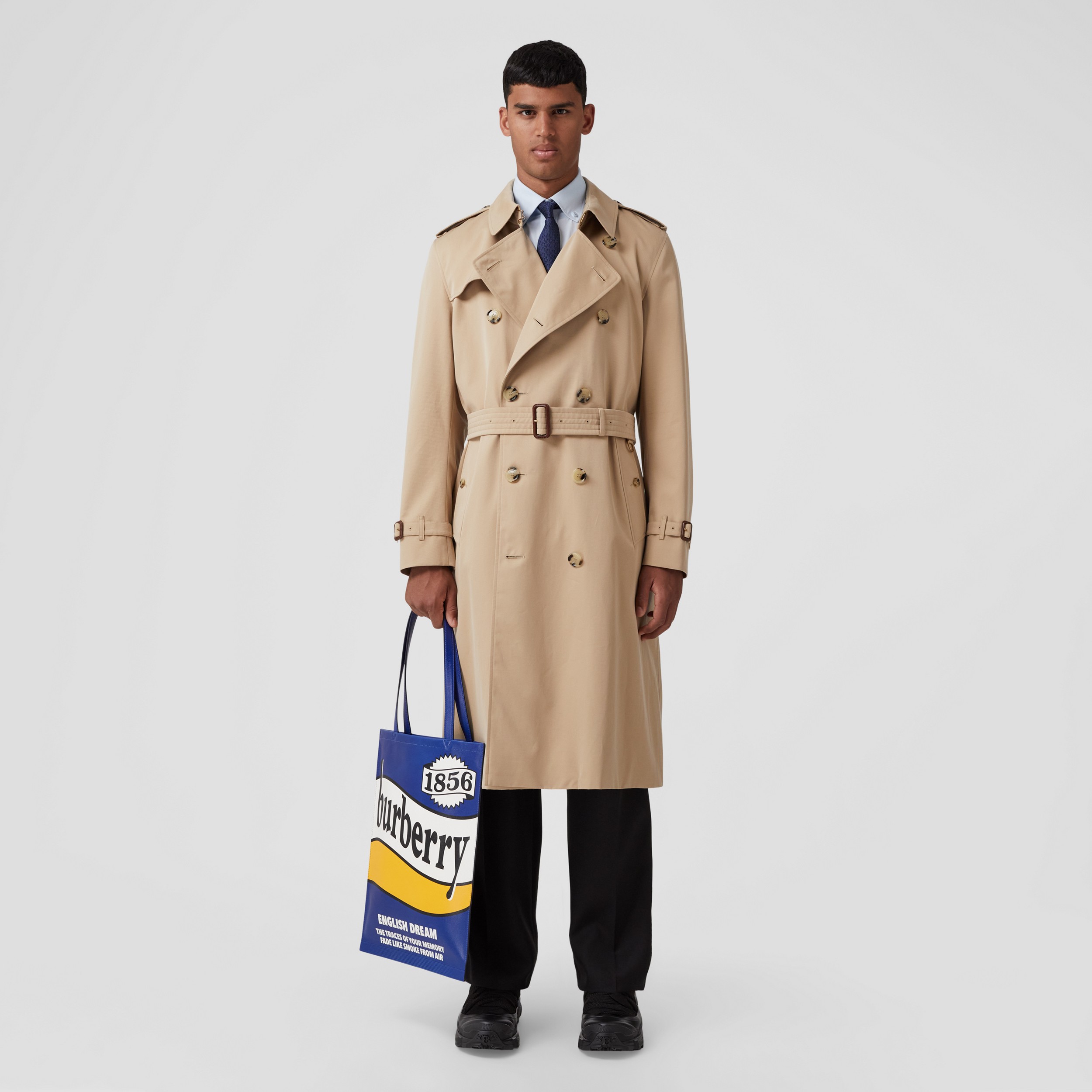 for Men Mens Clothing Coats Raincoats and trench coats Burberry Cotton The Long Kensington Heritage Trench Coat in Honey Natural 