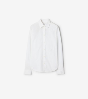 Classic Fit Cotton Poplin Formal Shirt in White - Women | Burberry