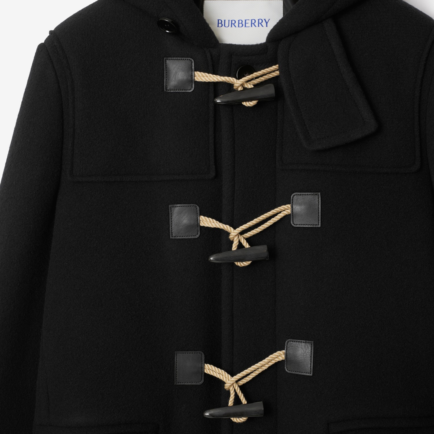 ウール ダッフルコート (ブラック) - メンズ, ウール | Burberry ウール ダッフルコート (ブラック) - メンズ, ウール | Burberry