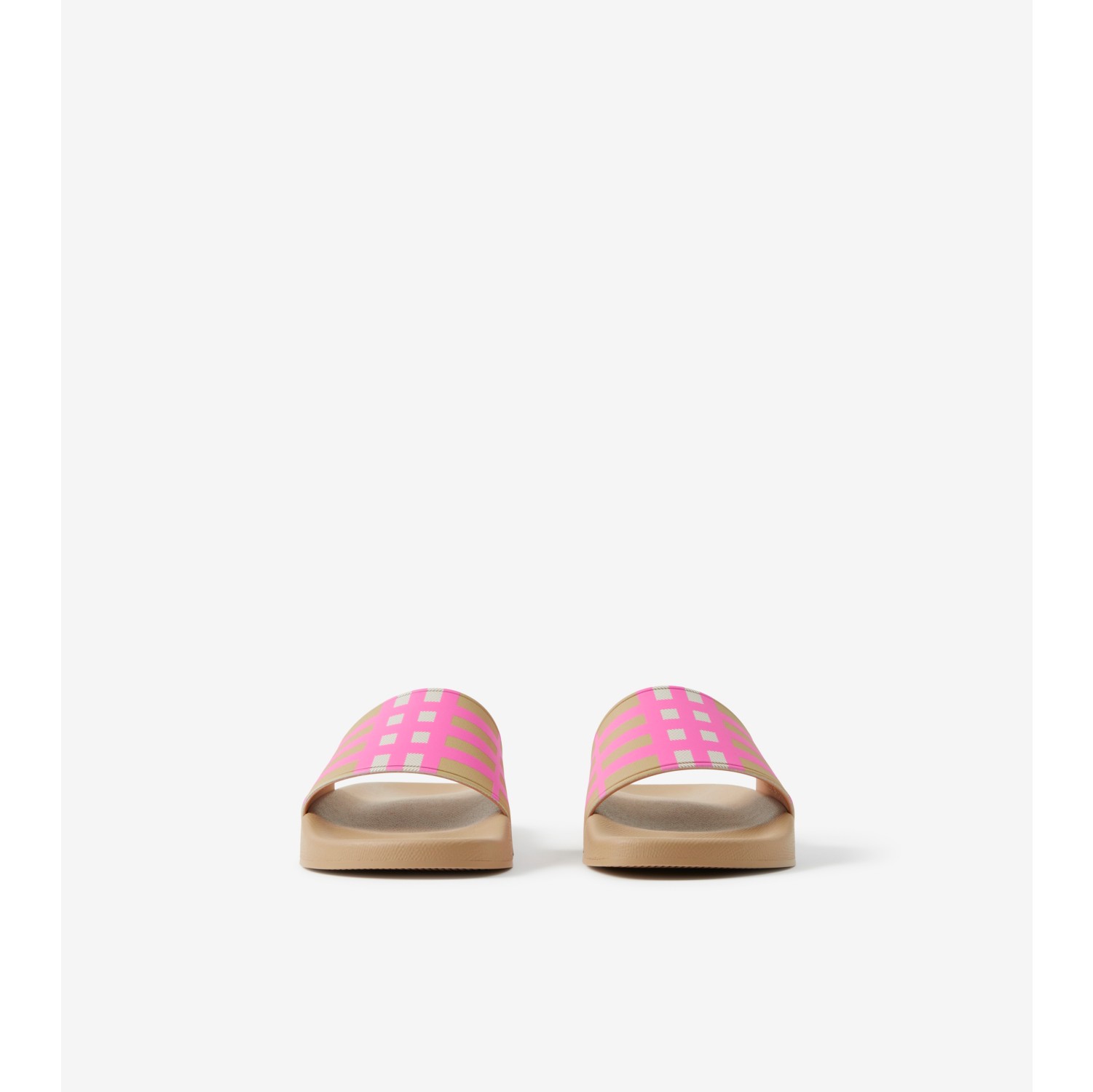 Check Print Slides in Bubblegum Pink Women Burberry Official