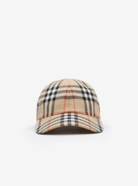 Berretto da baseball in cotone Check color sabbia