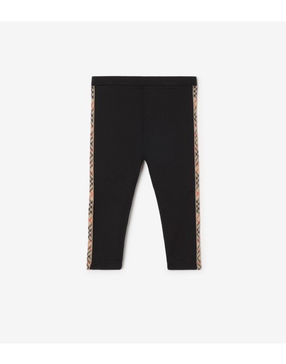 Check Trim Nylon Leggings