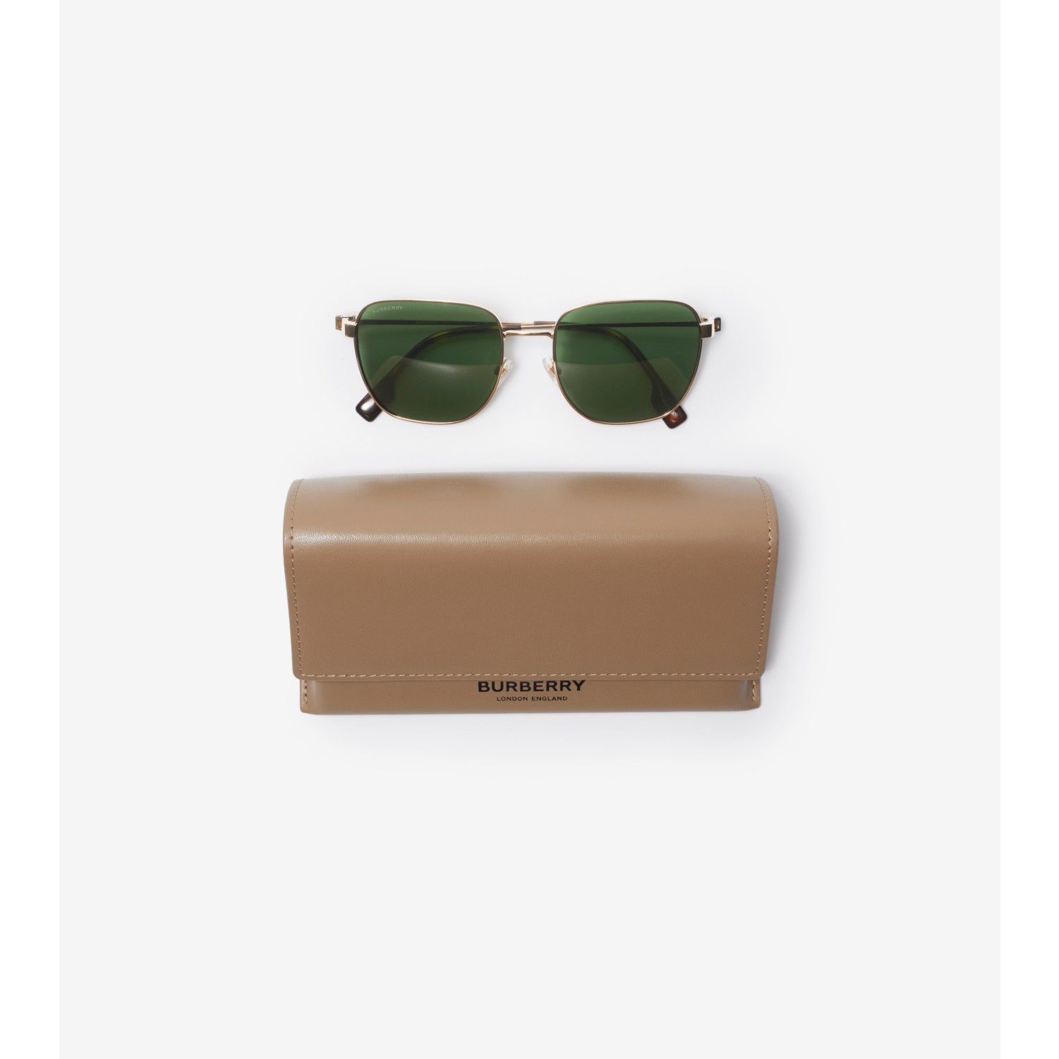 Stripe Detail Square Frame Sunglasses