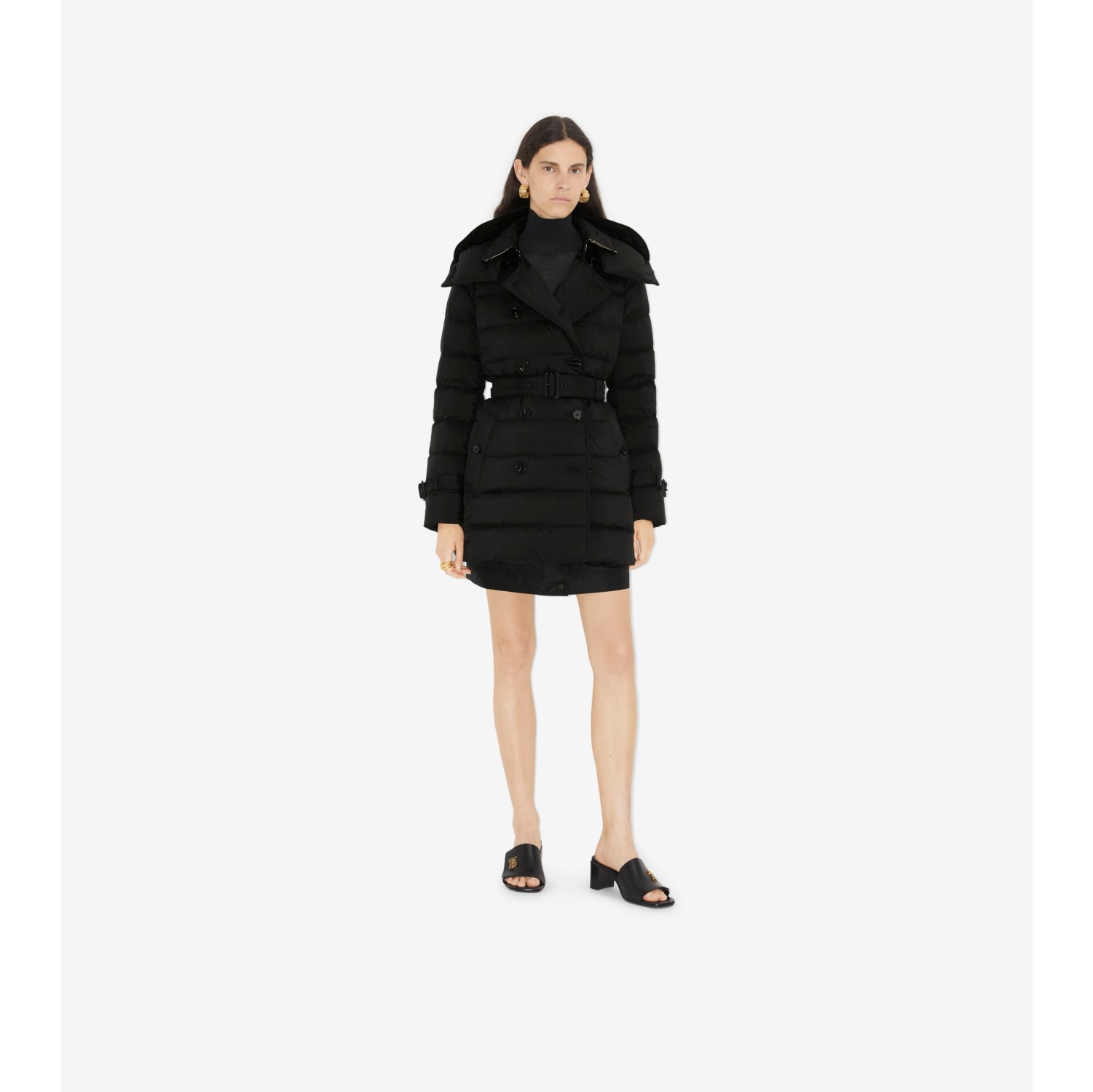 Short Nylon Puffer Coat in Black - Women | Burberry® Official