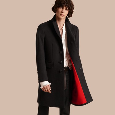 Burberry Rabbit Topcollar Wool Cashmere Coat In Black | ModeSens