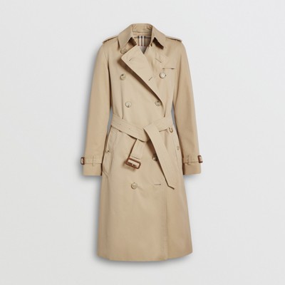 The Long Kensington Heritage Trench Coat in Honey - Women | Burberry®  Official