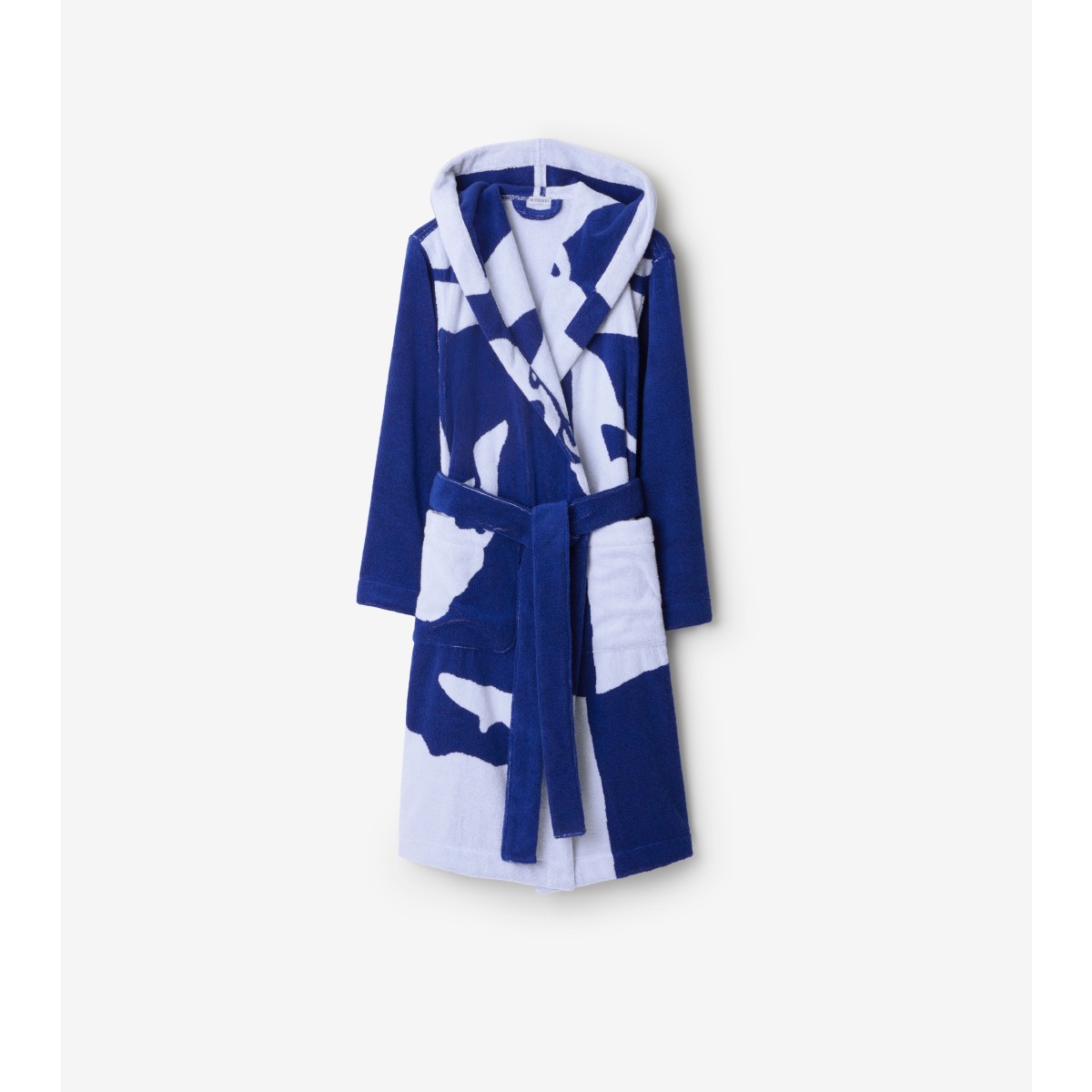 Shop Burberry Ekd Cotton Robe In Knight