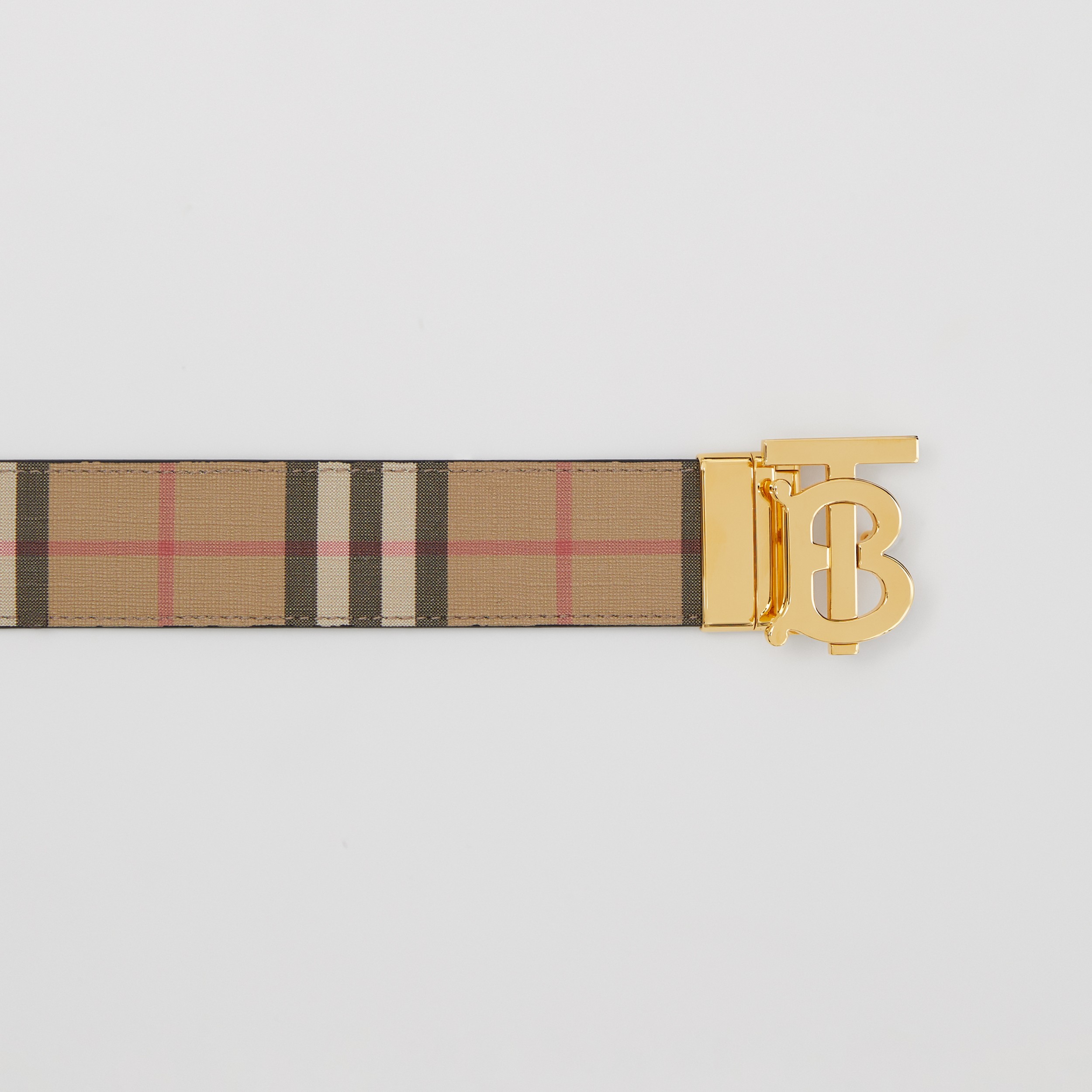 Reversible Monogram Motif Vintage Check Belt in Black/archive Beige - Men | Burberry® Official - 2