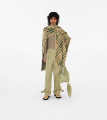 Burberry check-pattern wool cape - Yellow