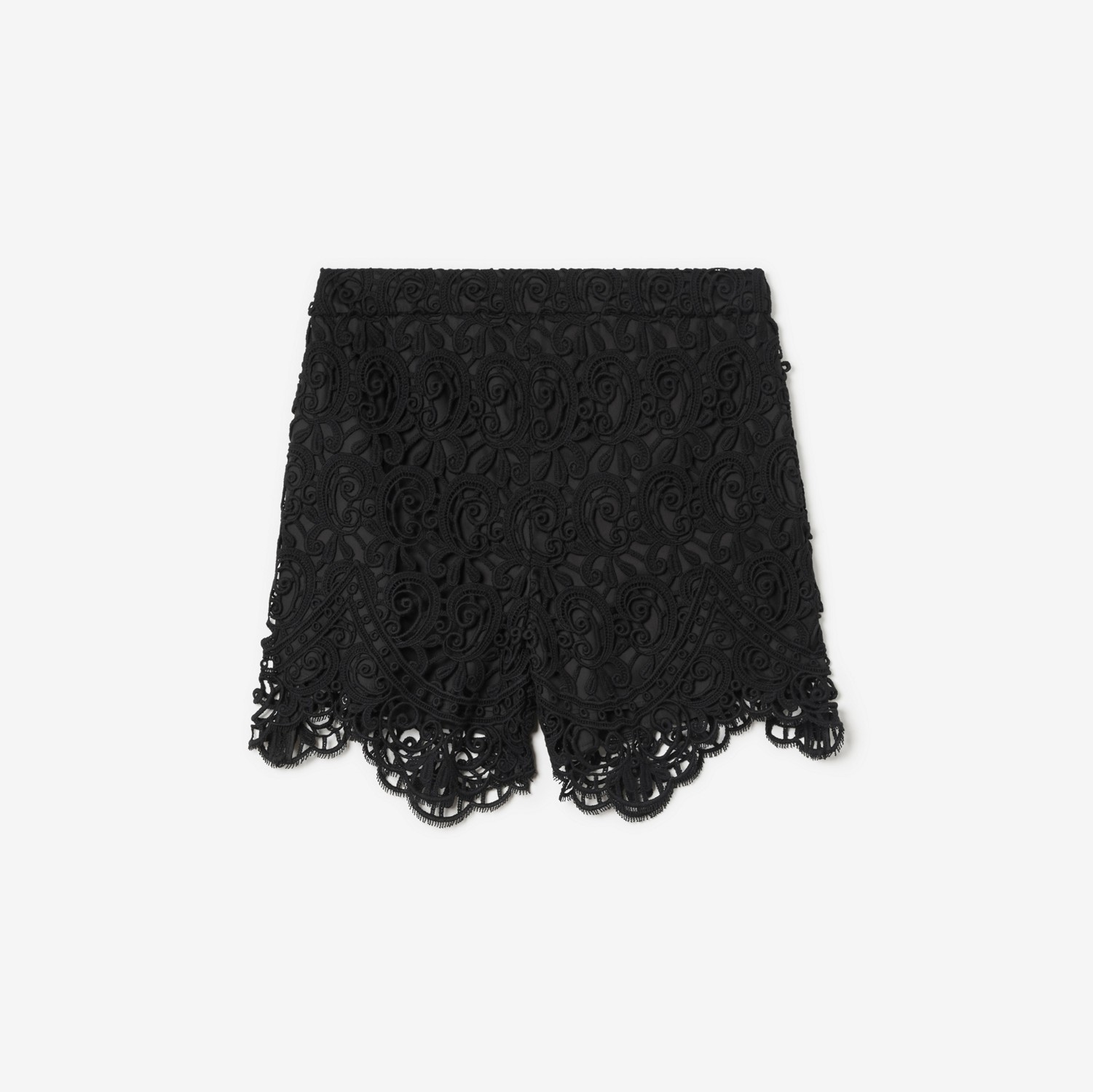 Macramé Lace Shorts in Black - Women | Burberry® Official