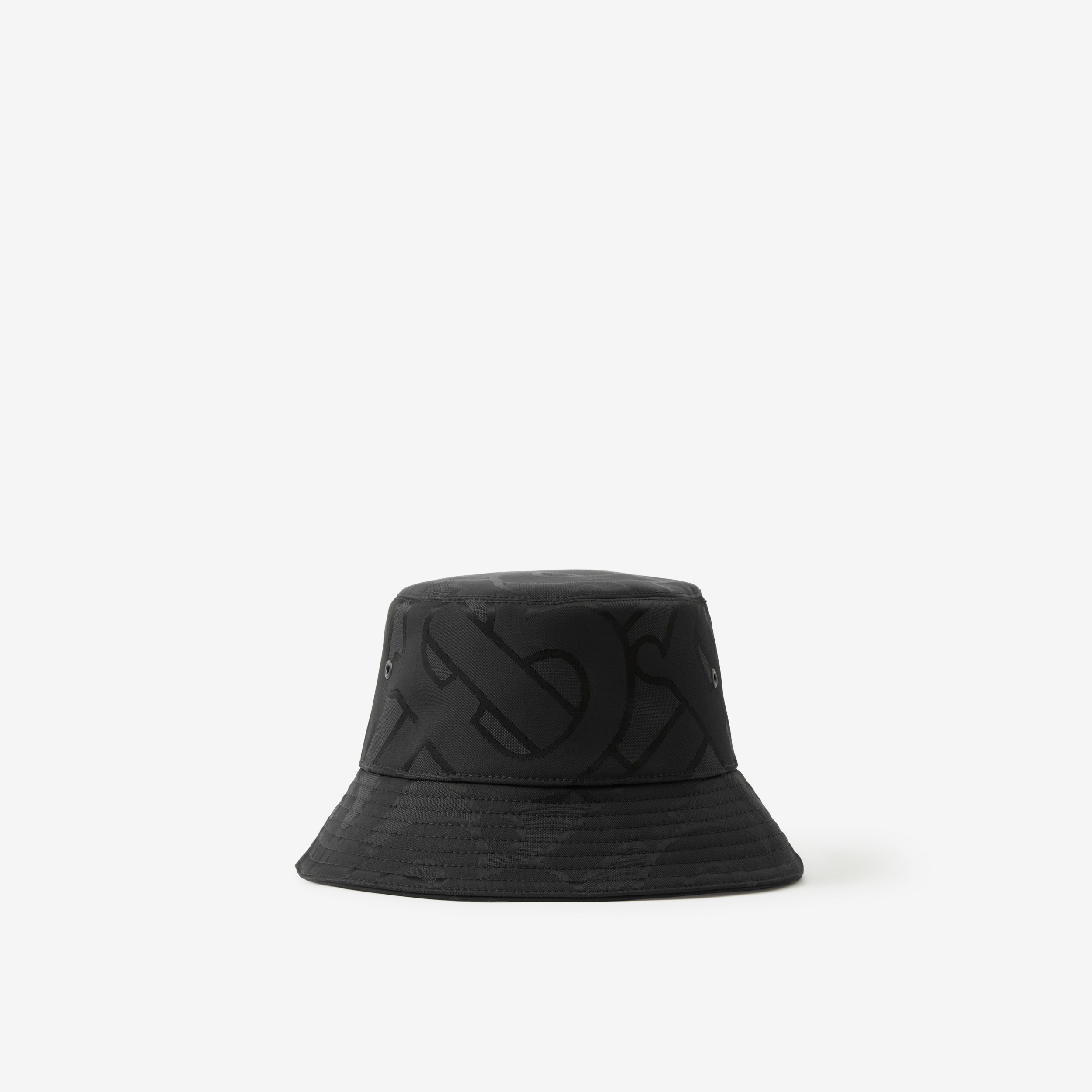 Monogram Cotton Blend Jacquard Bucket Hat in Charcoal | Burberry® Official - 3