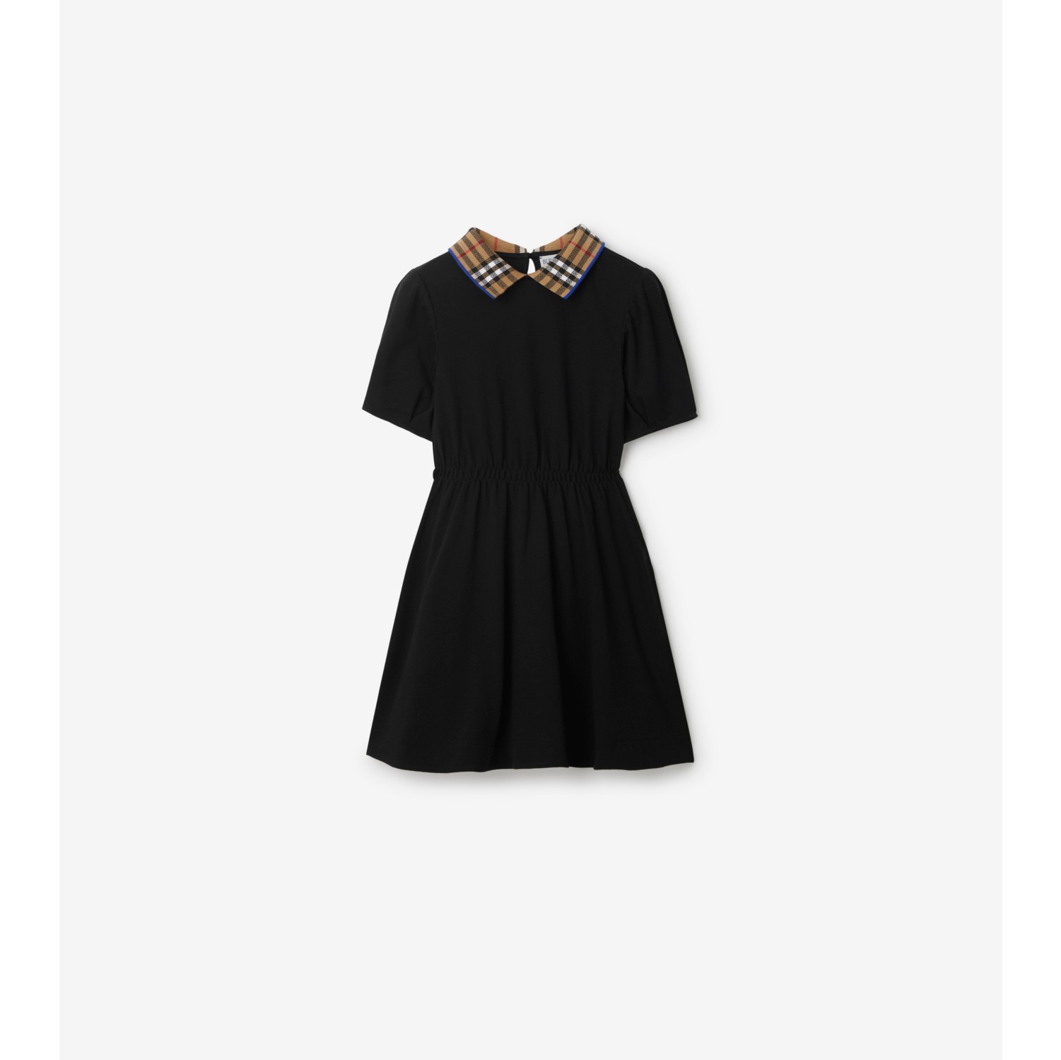 Check Collar Cotton Polo Shirt Dress