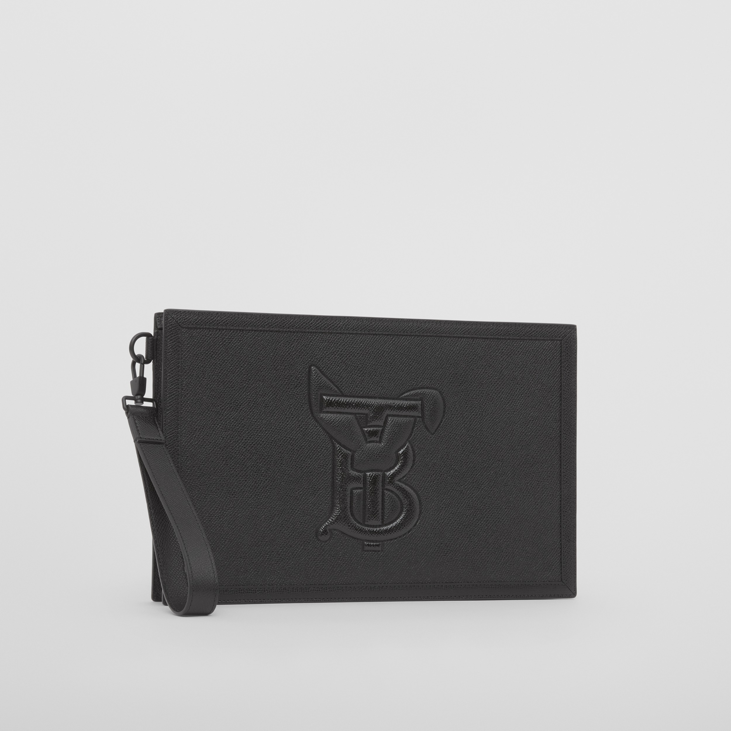 Rabbit Embossed Grainy Leather Zip Pouch in Black - Men | Burberry® Official - 4