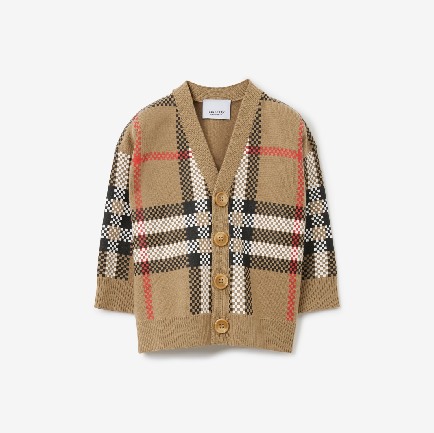 格纹羊毛衫 (典藏米色) - 儿童 | Burberry® 博柏利官网