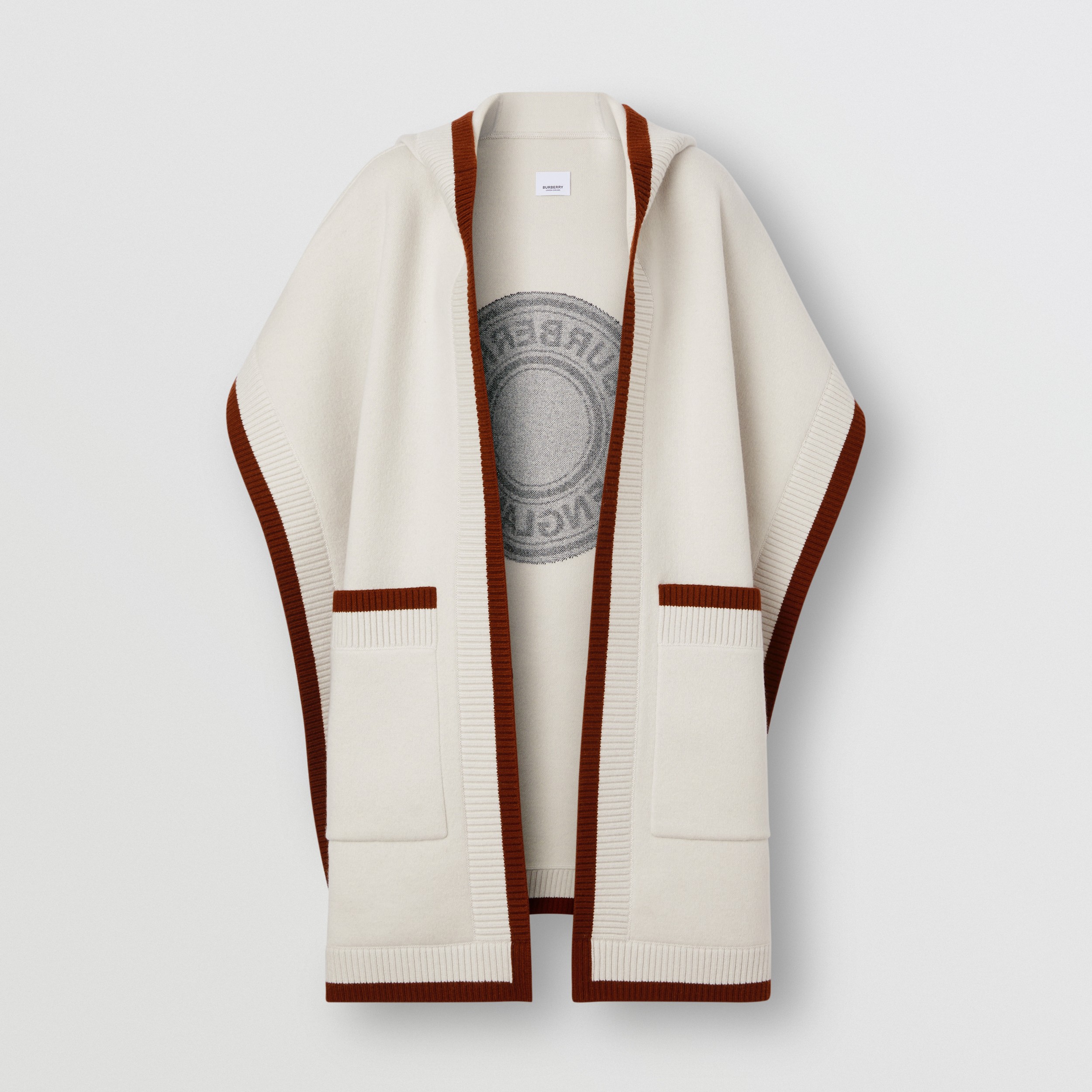 Capa en lana y cachemir con capucha y logotipo gráfico (Lona) | Burberry® oficial - 4