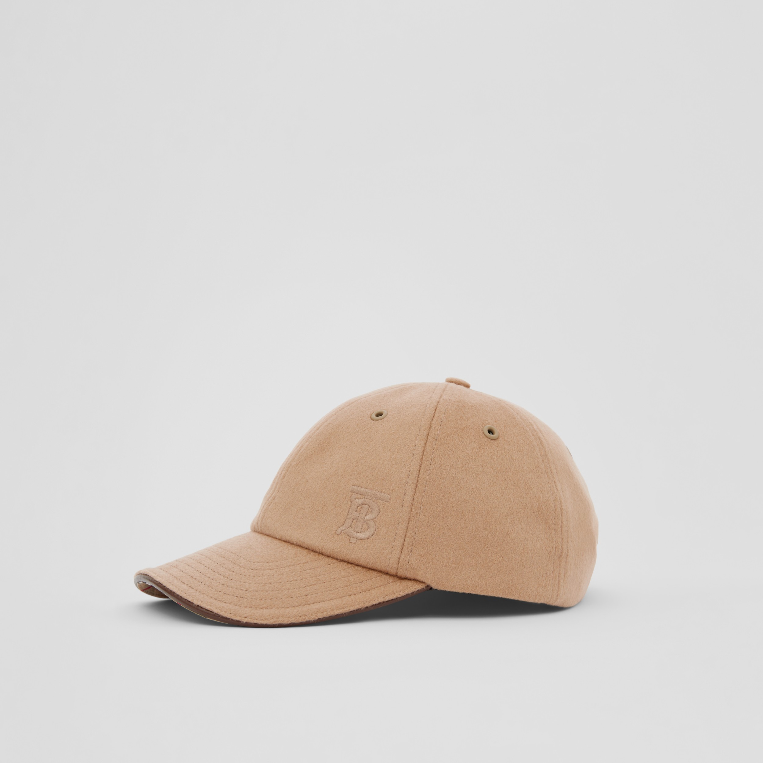 Monogram Motif Cashmere Baseball Cap in Camel | Burberry® Official