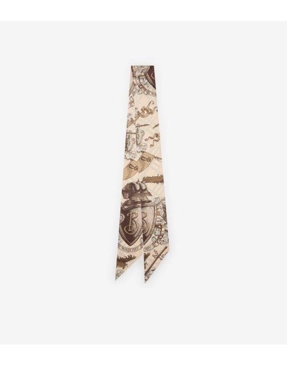 Skinny Reversible Etched Knight Silk Scarf
