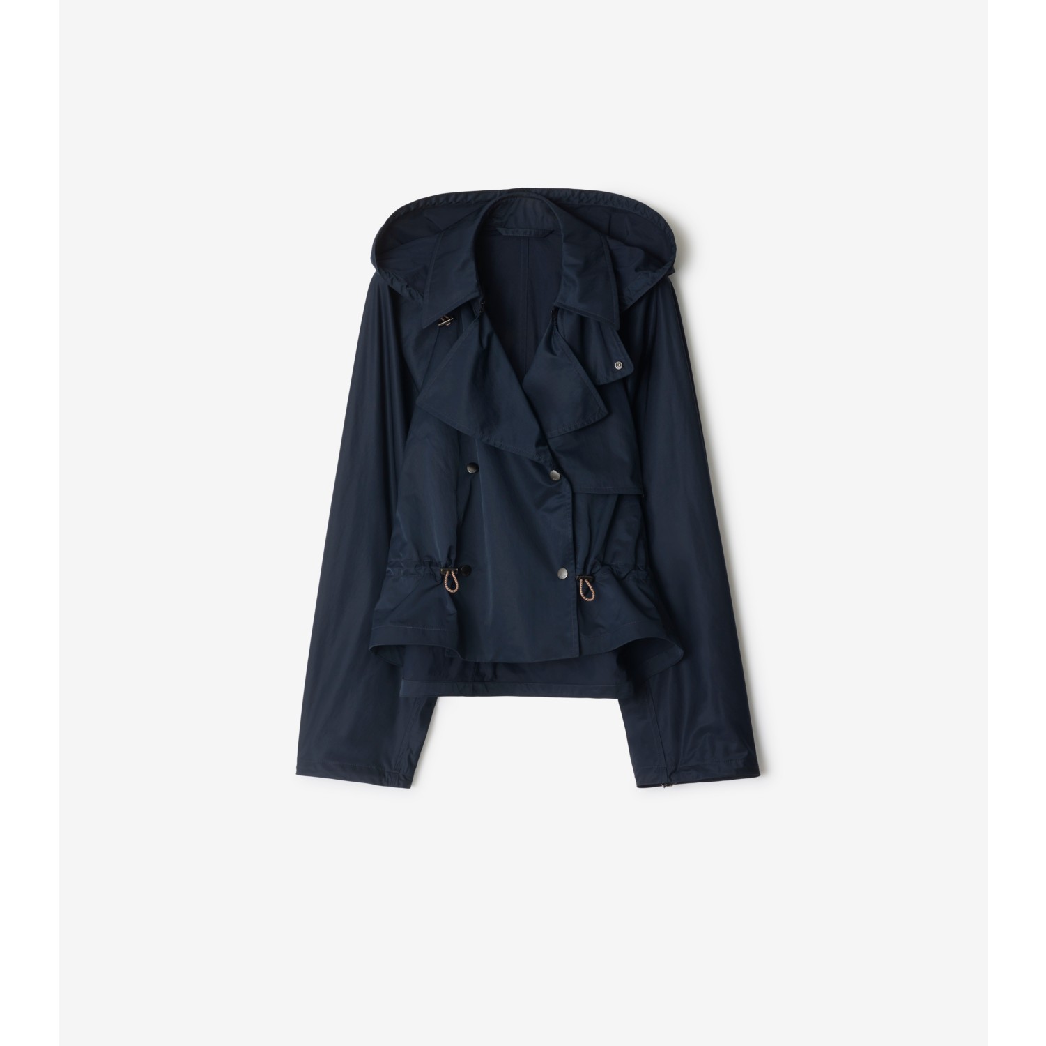 Satin Hooded Trench Jacket
