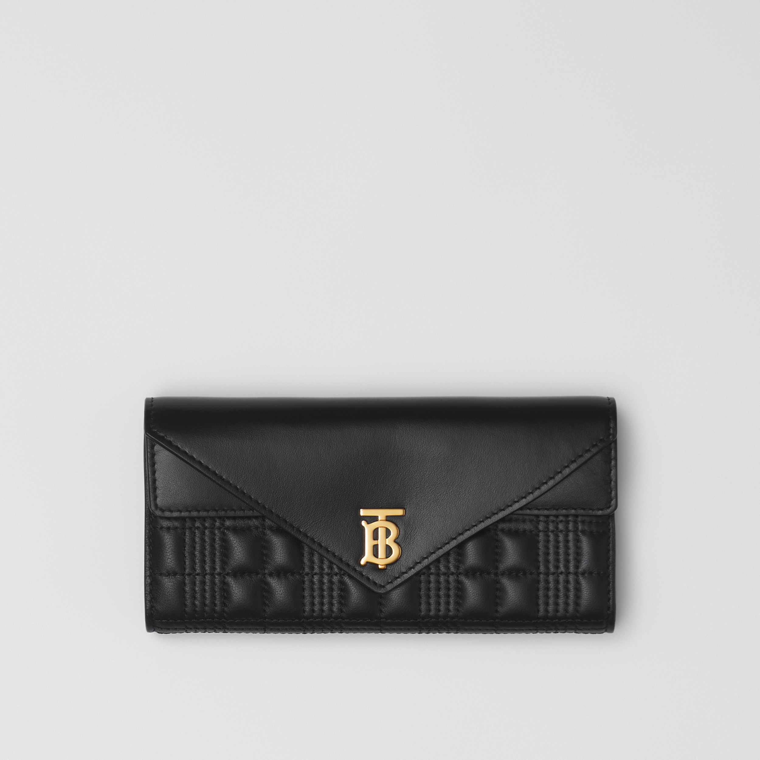 Monogram Motif Quilted Continental Wallet in Black - Women | Burberry® Official - 1
