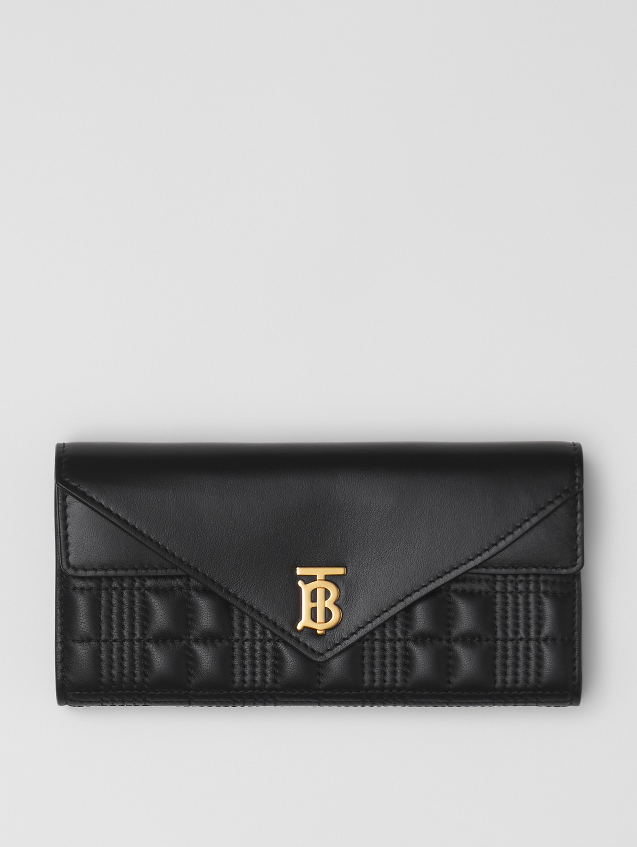 Monogram Motif Quilted Continental Wallet in Black