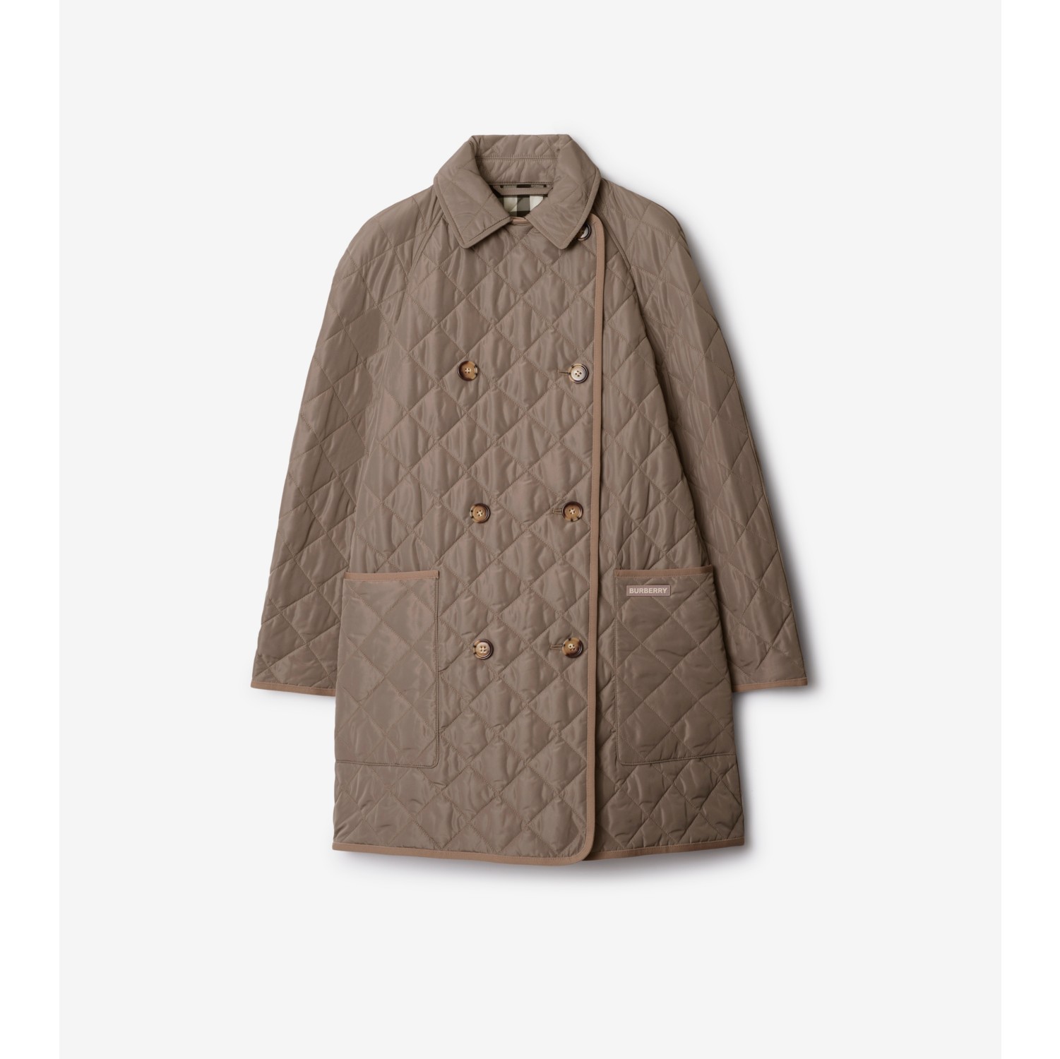 Quilted Coat in Grey mink - Women | Burberry® Official