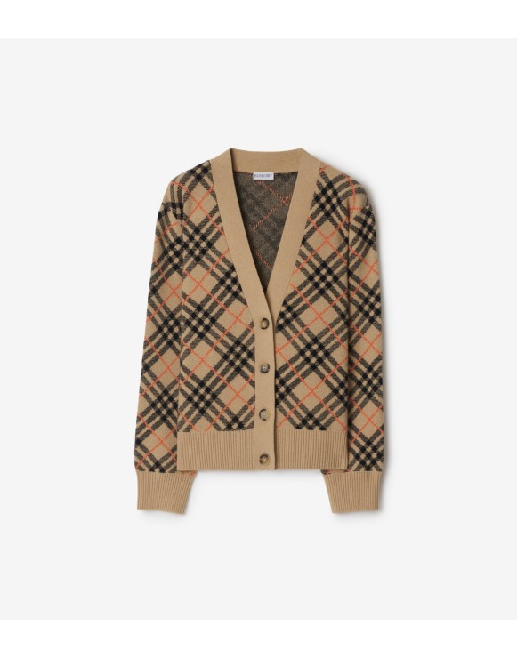 Cardigan en cachemire Check