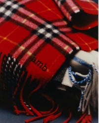 Burberry Check Scarf in Red