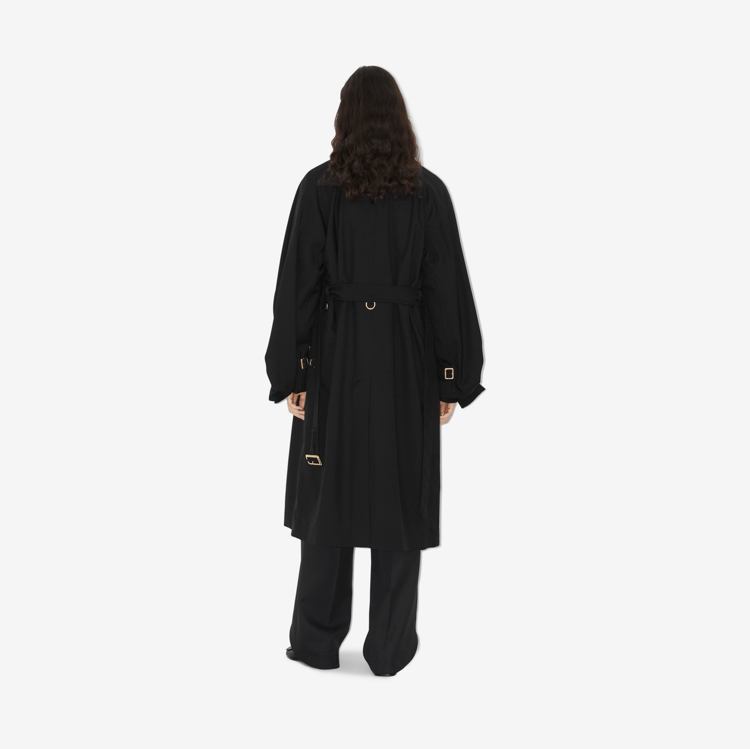 Trench coat em lã (Preto) - Mulheres | Burberry® oficial