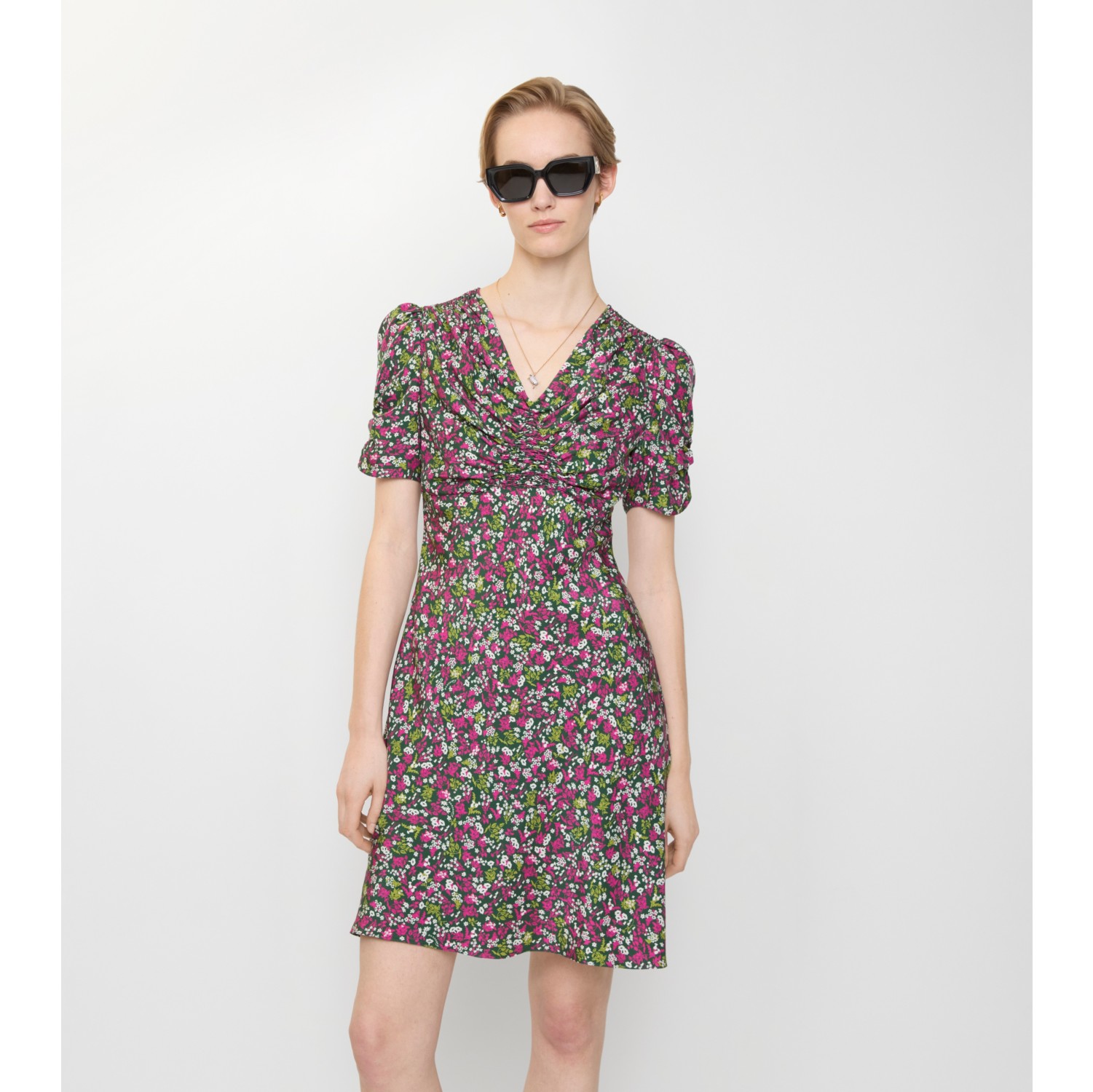 Ditsy Floral Silk Mini Dress