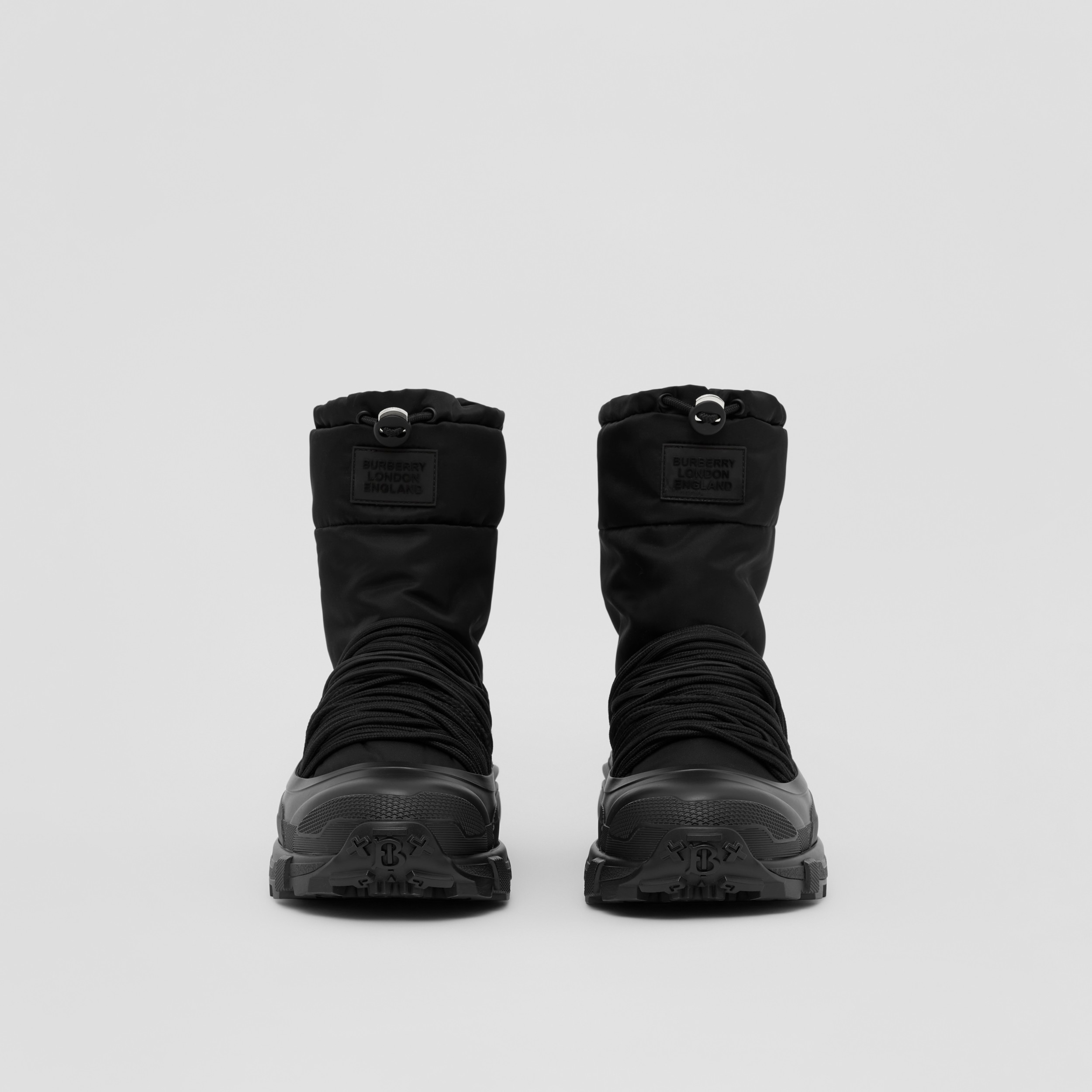 Cord Detail Nylon Snow Boots in Black Men Burberry® Official