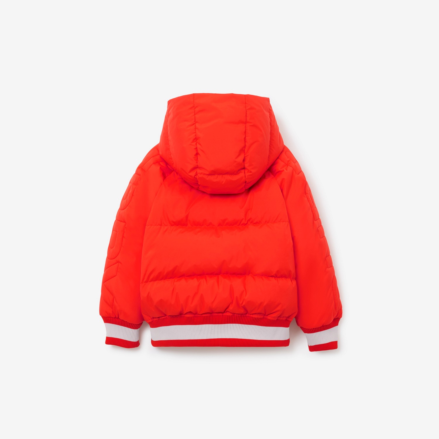 Logo Quilted Puffer Jacket in Scarlet Orange | Burberry® Official