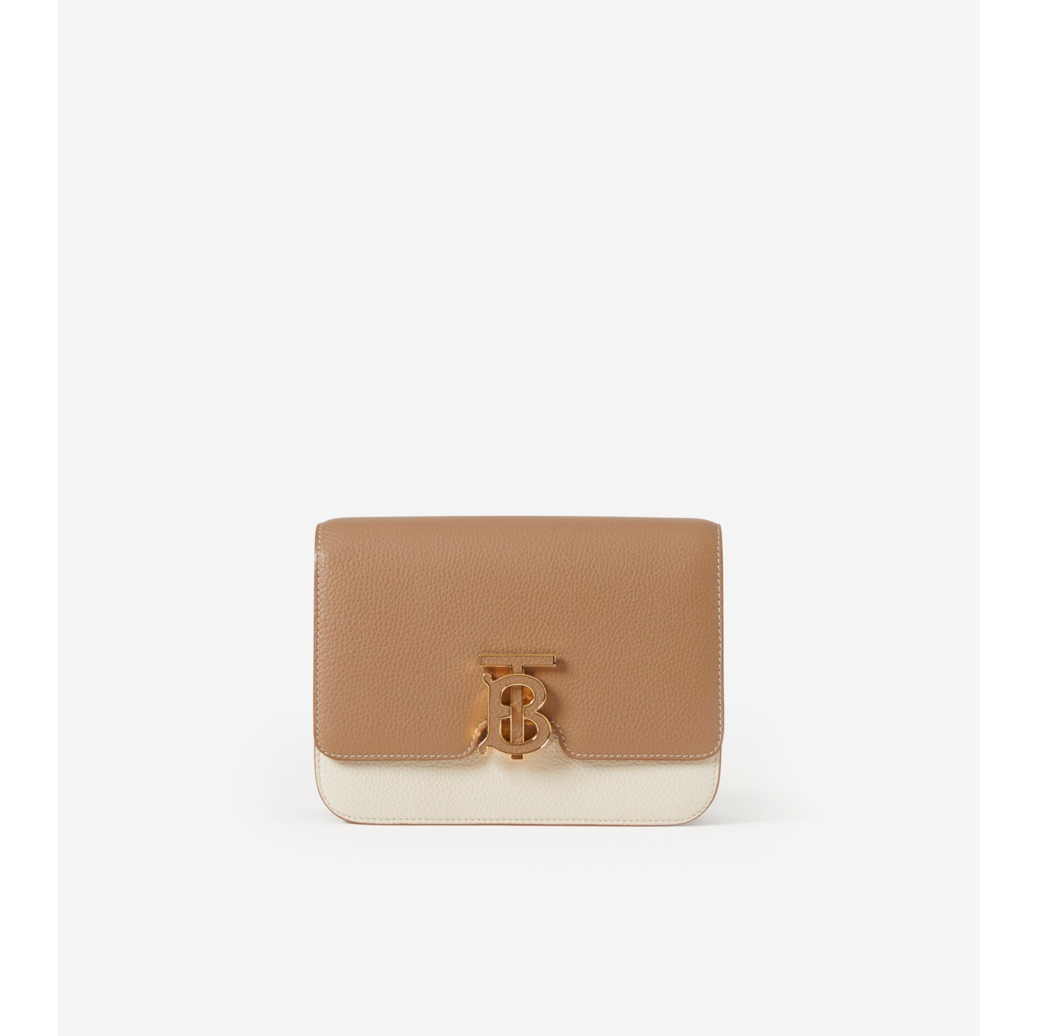 BURBERRY TB Monogram Mini Leather Shoulder Bag Beige - Final Sale