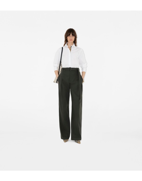 Chemise droite en popeline de coton