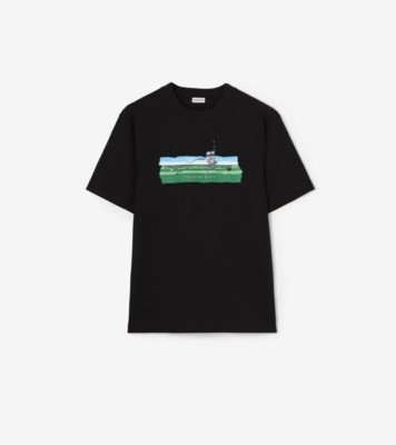Maze Cotton T-shirt in Black - Men | Burberry® Official