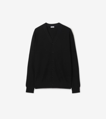 Wool Cardigan in Black Men Burberry Official